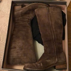 UGG brown suede riding boots, lined